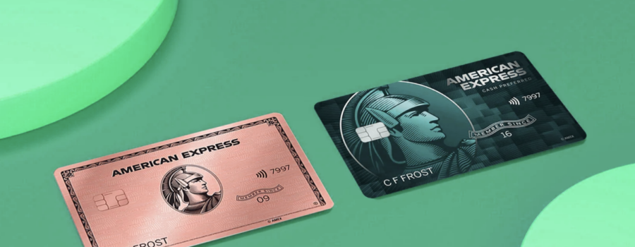 American Express Gold Card compared next to an American Express Cash Blue Card